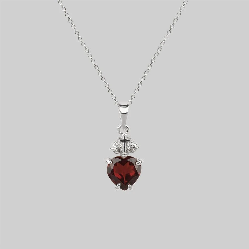 CLASSICS Necklaces & Chains The Sacred Heart Garnet Necklace - Silver 1 CLASSICS Necklaces & Chains The Sacred Heart Garnet Necklace - Silver