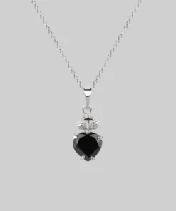 CLASSICS Necklaces & Chains The Sacred Heart Black Spinel Necklace - Silver