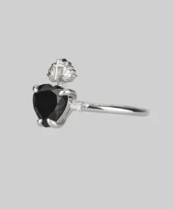 CLASSICS Rings The Sacred Heart Black Spinel Ring - Silver