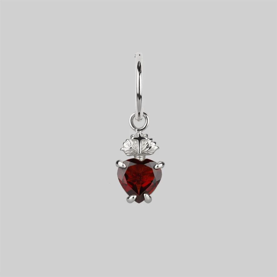 CLASSICS The Sacred Heart Garnet Earrings - Silver 1 CLASSICS The Sacred Heart Garnet Earrings - Silver