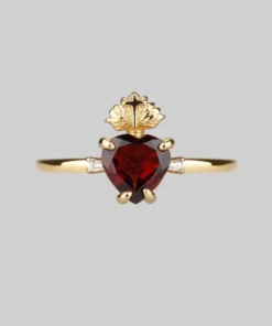CLASSICS The Sacred Heart Garnet Ring - Gold Rings