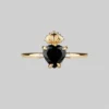 CLASSICS The Sacred Heart Black Spinel Ring - Gold Rings