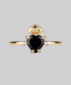 CLASSICS The Sacred Heart Black Spinel Ring - Gold Rings