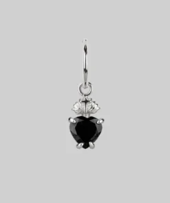 CLASSICS The Sacred Heart Black Spinel Earrings - Silver