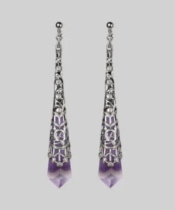 CLASSICS FAITH. Gemstone Drop Earrings - Silver