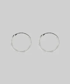 CLASSICS DEVOTION. Black Heart & Sword Hoop Earrings - Silver