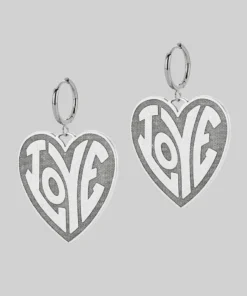 SS22 FREEDOM. Love Heart Hoop Earrings - Silver