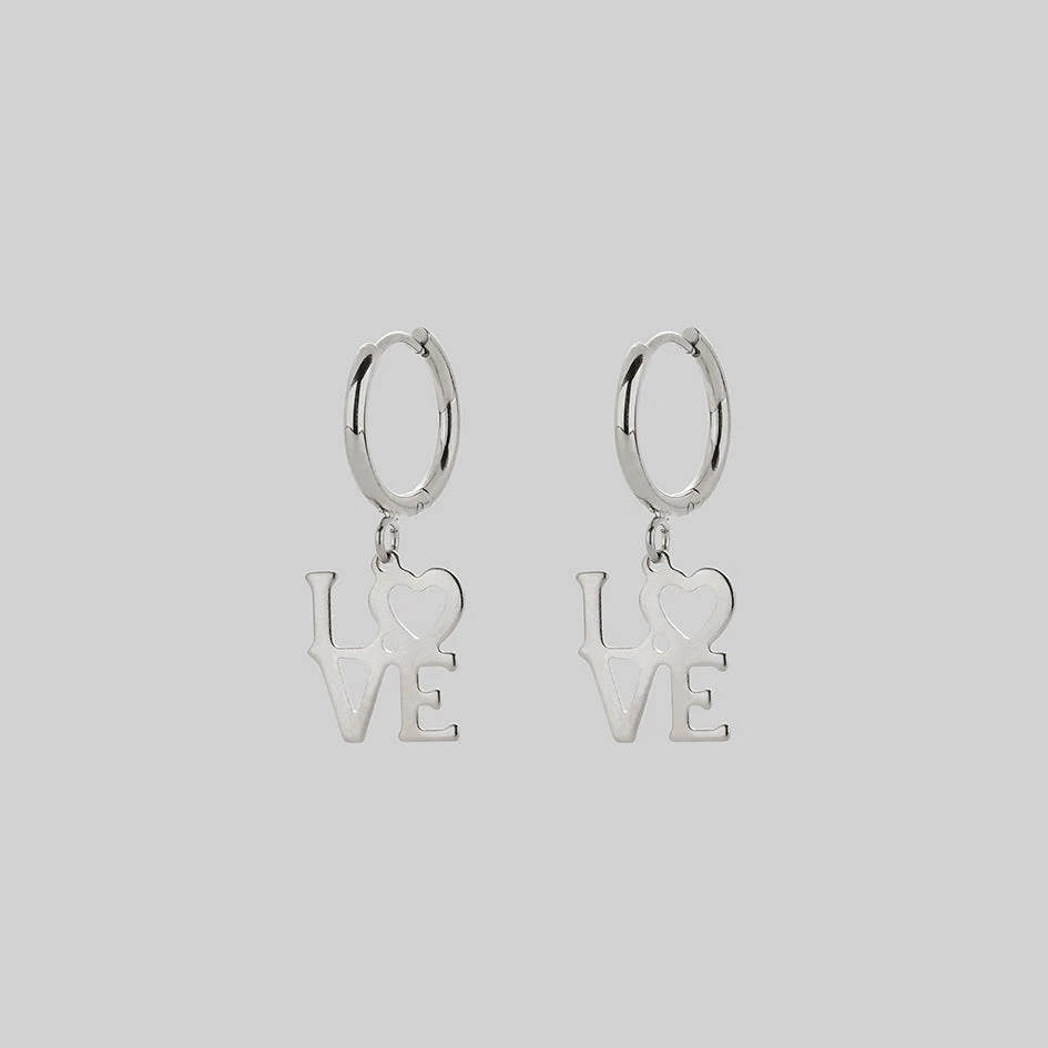SS22 Make Love Not War Hoop Earrings - Silver 2 SS22 Make Love Not War Hoop Earrings - Silver