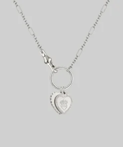 CLASSICS VALENTINA. Multi Heart Charm Clasp Necklace - Silver Necklaces & Chains