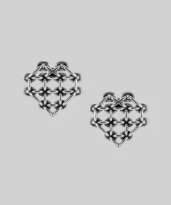 SS22 The Supreme Heart Chain Earrings - Silver