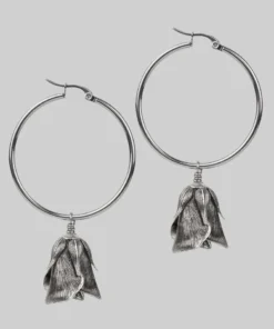 CLASSICS A SINGLE ROSE. Hoop Earrings - Silver