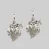 CLASSICS INFERNO. Sacred Heart Hoop Earrings - Silver
