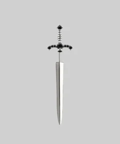CLASSICS MAJESTY. Black Spinel Dagger Single Earring - Silver