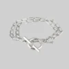CLASSICS ETERNAL. Double Wrap T-Bar Bracelet - Silver