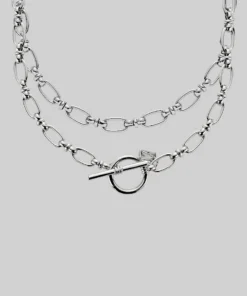 SS22 GETAWAY. Double Wrap T-Bar Chain - Silver Necklaces & Chains