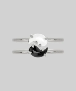 SS22 Yin & Yang Gemstone Rings - Silver