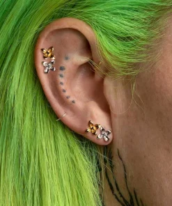 CLASSICS ISLA. Clematis Flower Stud Earring - Gold