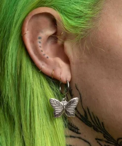 CLASSICS NEW DAWN. Butterfly Hoop Earrings - Silver