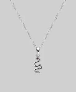 CLASSICS DIVINITY. Garnet Snake Silver Necklace
