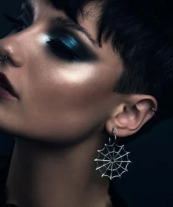 CLASSICS DOLORES. Web Statement Hoop Earrings - Silver