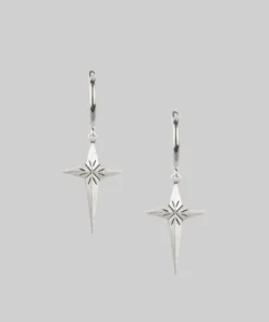 End Of Line ETERNITY. Starburst Cross Earrings - Silver