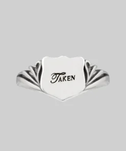End Of Line TAKEN. Shield Signet Ring - Silver