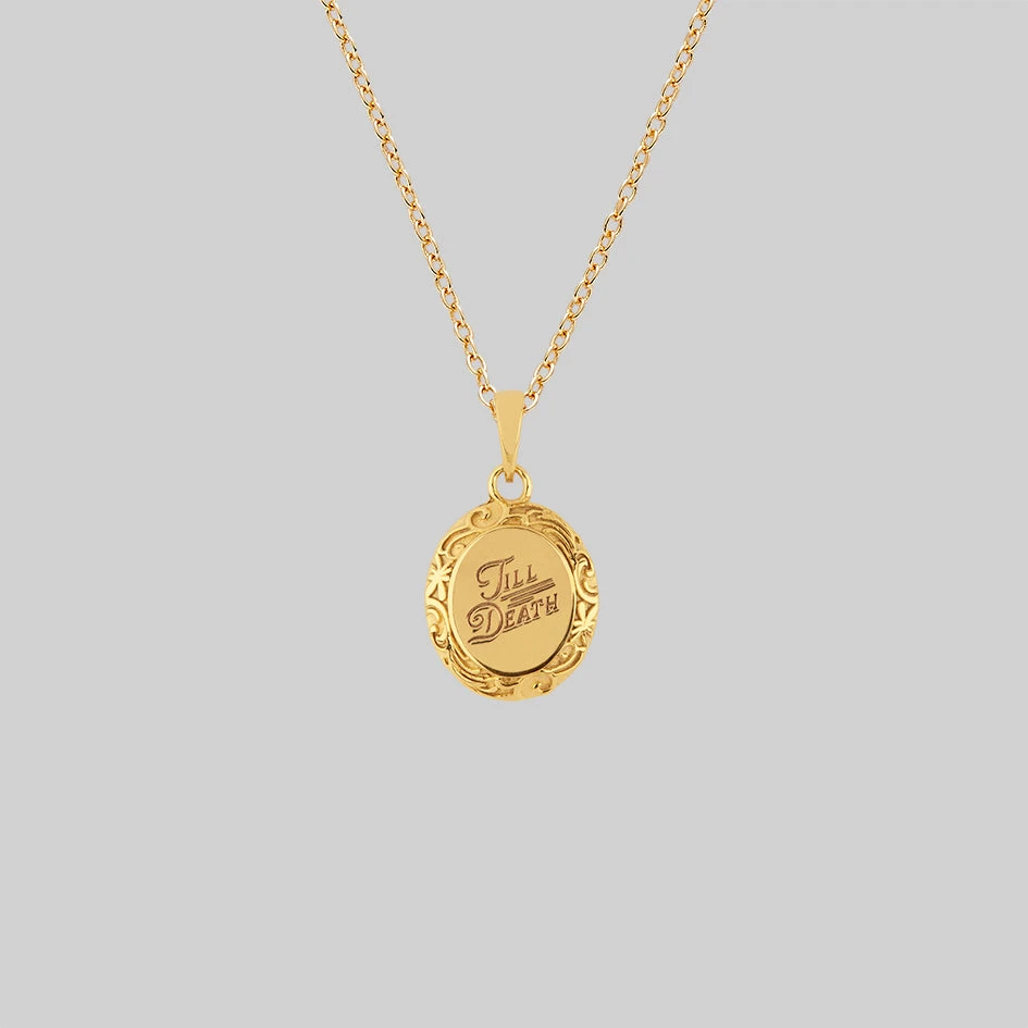 CLASSICS TILL DEATH. Promise Medallion Pendant Necklace - Gold 1 CLASSICS TILL DEATH. Promise Medallion Pendant Necklace - Gold