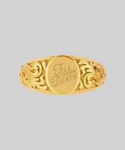 CLASSICS TILL DEATH. Promise Signet Ring - Gold Rings