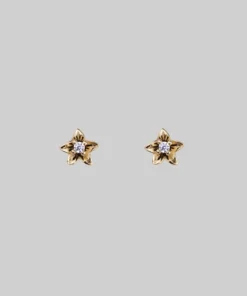CLASSICS AURORE. Cubic Zirconia Gold Stud Earrings