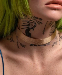 End Of Line Necklaces & Chains MAGNUM. Metal Mesh Choker - Gold