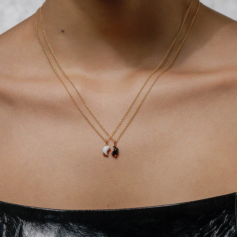 SS22 Yin & Yang Gemstone Necklaces - Gold Necklaces & Chains 2 SS22 Yin & Yang Gemstone Necklaces - Gold Necklaces & Chains
