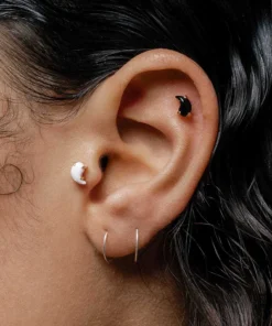 SS22 Yin & Yang Gemstone Stud Earring - Silver Earrings