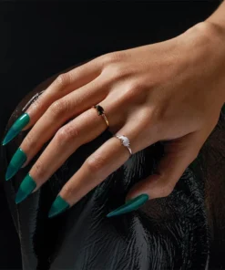 SS22 Yin & Yang Gemstone Rings - Silver 14 SS22 Yin & Yang Gemstone Rings - Silver