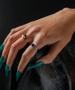 SS22 Yin & Yang Gemstone Rings - Silver