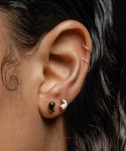 SS22 Yin & Yang Gemstone Earrings - Gold