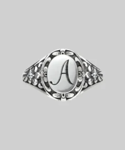 CLASSICS DARK GARDEN. Ornate Initial Ring (N - Z)