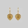 CLASSICS ARDOUR. Sacred Heart Hoop Earrings - Gold