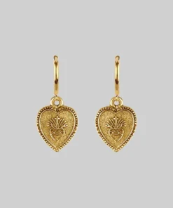 CLASSICS ARDOUR. Sacred Heart Hoop Earrings - Gold