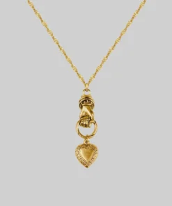 CLASSICS ALL OF ME. Hand Grasping Heart Necklace - Gold Necklaces & Chains