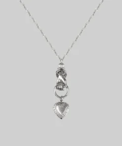 CLASSICS ALL OF ME. Hand Grasping Heart Necklace - Silver