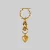 CLASSICS ALL OF ME. Hand Grasping Heart Single Earring - Gold Earrings