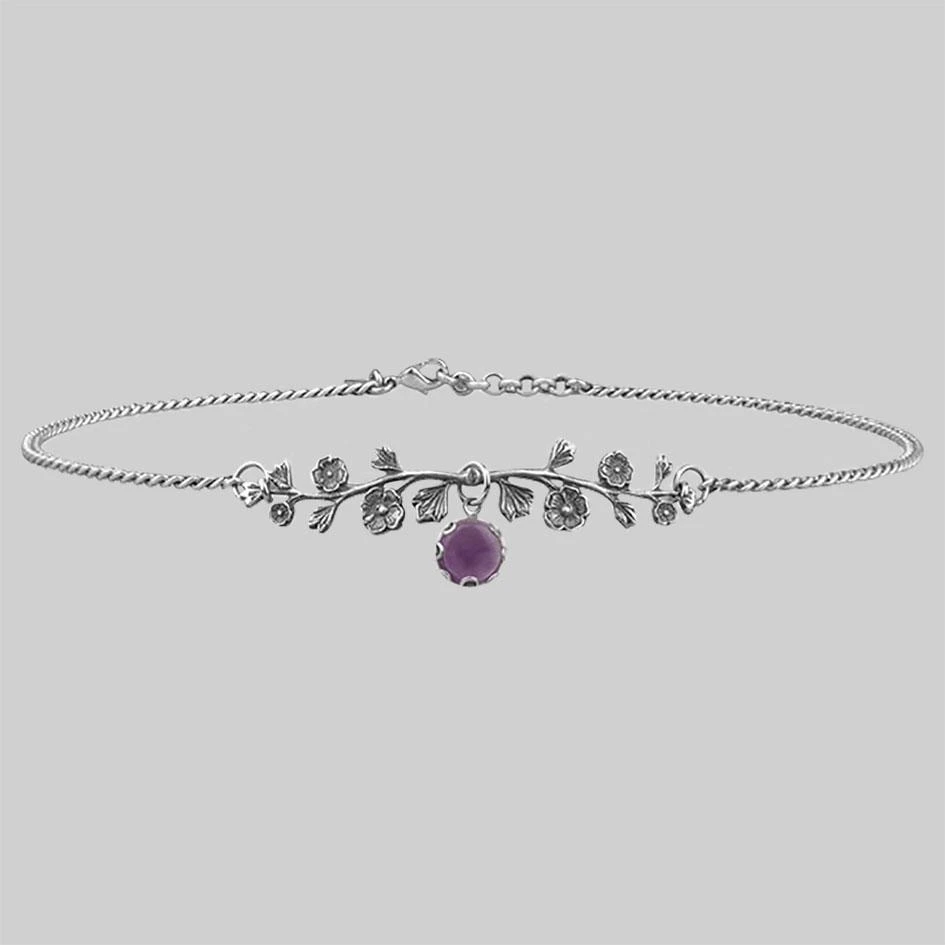 CLASSICS DARK BLOOM. Amethyst Choker - Silver Necklaces & Chains 1 CLASSICS DARK BLOOM. Amethyst Choker - Silver Necklaces & Chains