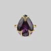 HALLOWEEN 2021 MALEFICENT. Amethyst CZ Gothic Ring - Gold Rings