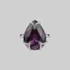 HALLOWEEN 2021 MALEFICENT. Amethyst CZ Gothic Ring - Silver Rings