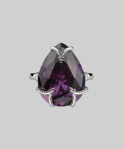 HALLOWEEN 2021 MALEFICENT. Amethyst CZ Gothic Ring - Silver Rings
