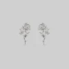CLASSICS AMOR. Rose Stem Stud Earrings - Silver
