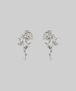 regalrose outlet shop 23 CLASSICS AMOR. Rose Stem Stud Earrings - Silver