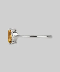 CLASSICS DECOR. Citrine Ornamental Silver Ring Rings