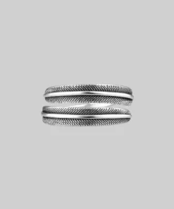 End Of Line AWAKEN. Feather Wrap Silver Ring Rings