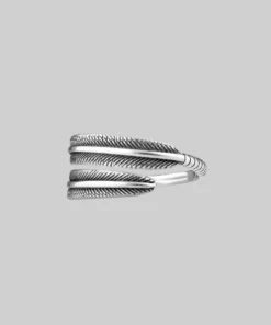 End Of Line AWAKEN. Feather Wrap Silver Ring Rings